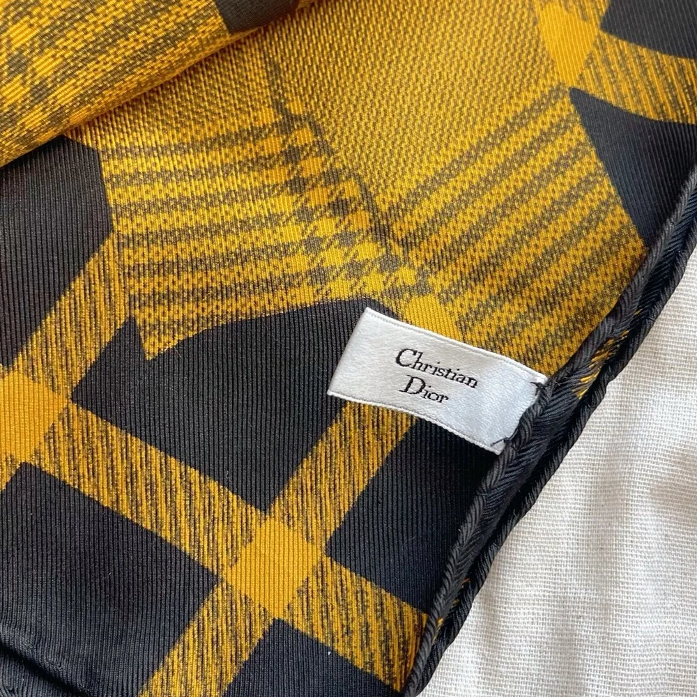 Christian Dior Vintage Silk Scarf in retro print